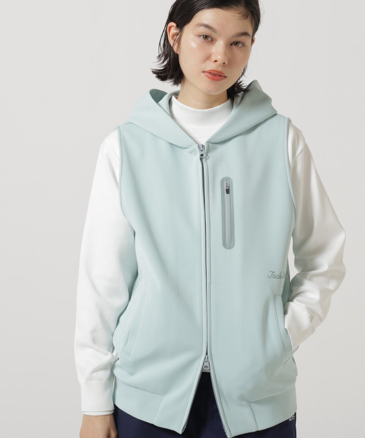 PEダンボールフーディジップベスト