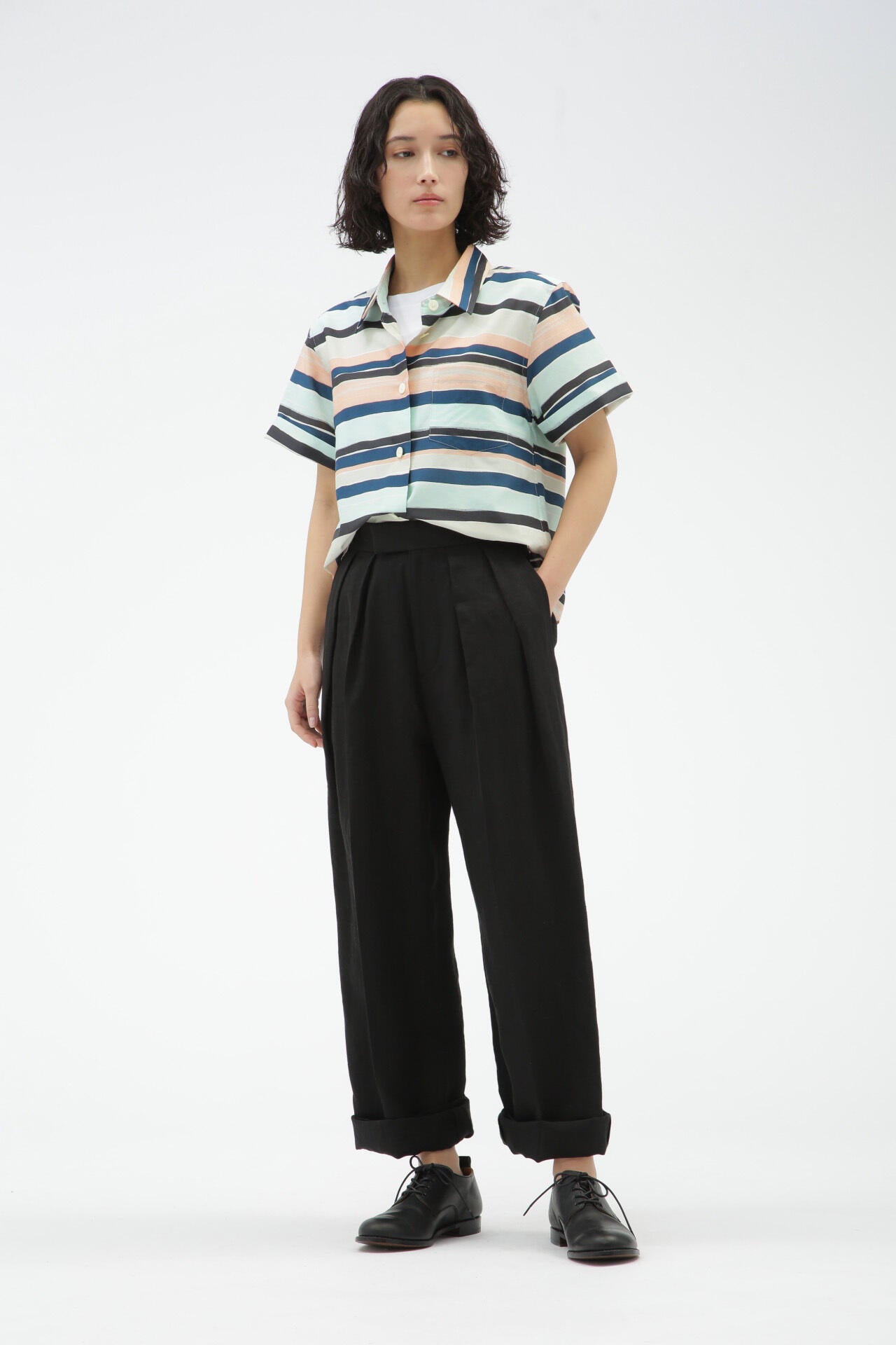 COMPACT LINEN TROUSERS