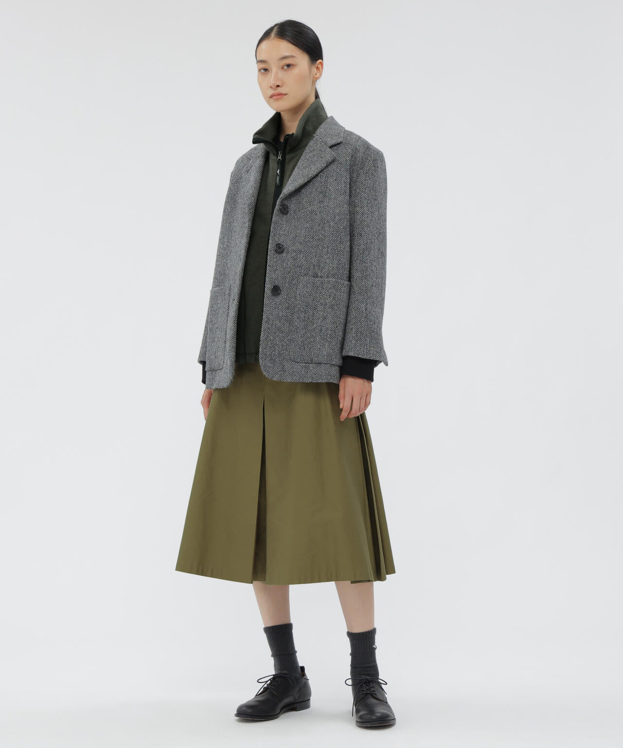 WOOL NYLON COMPRESSED JERSEY BLOUSON