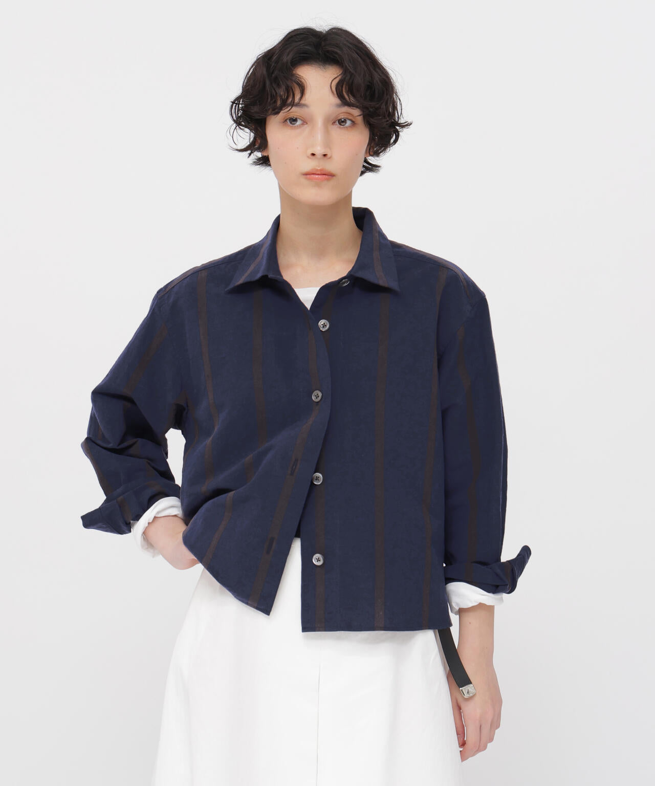 BOLD STRIPE COTTON LINEN SHIRT