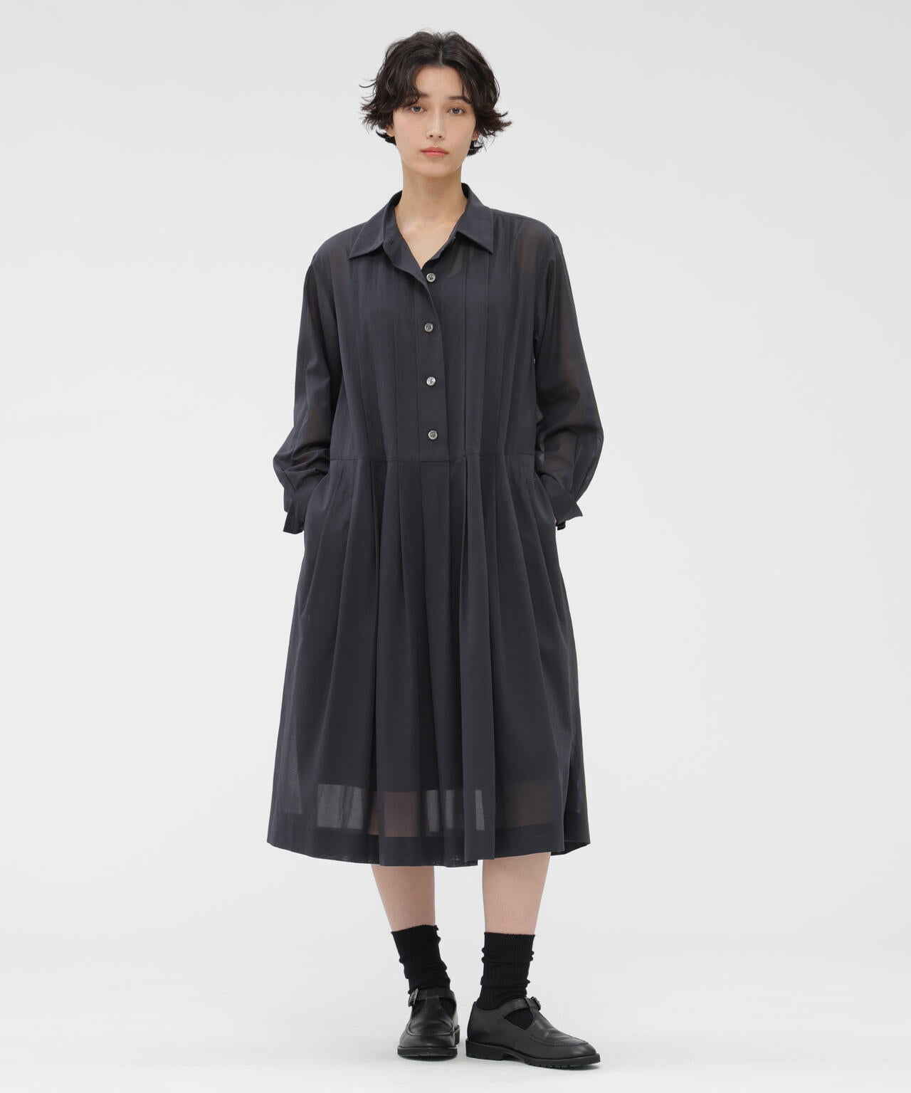 SHEER COTTON VOILE DRESS