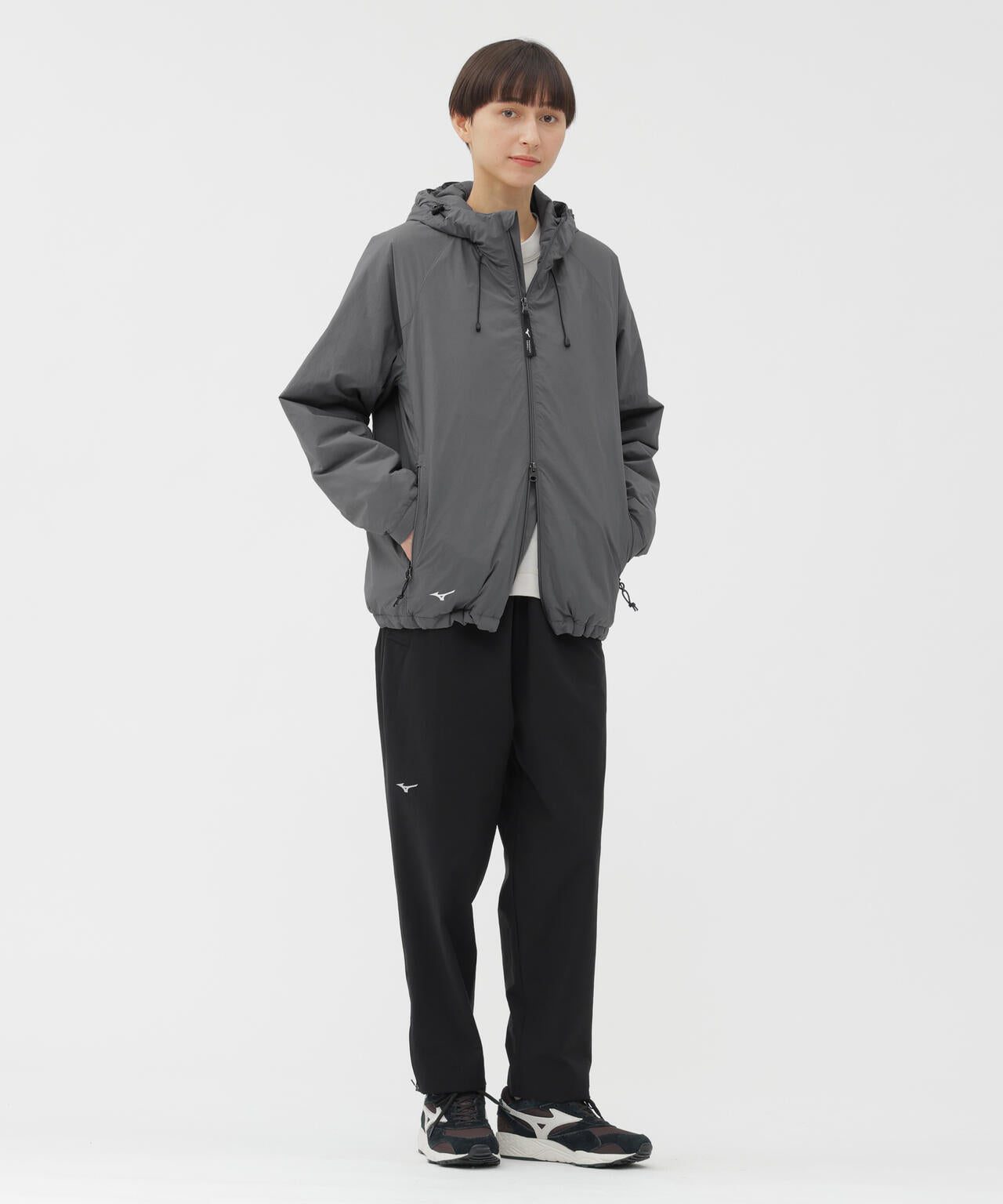 STRETCH POLYESTER HEAVY POPLIN TROUSERS