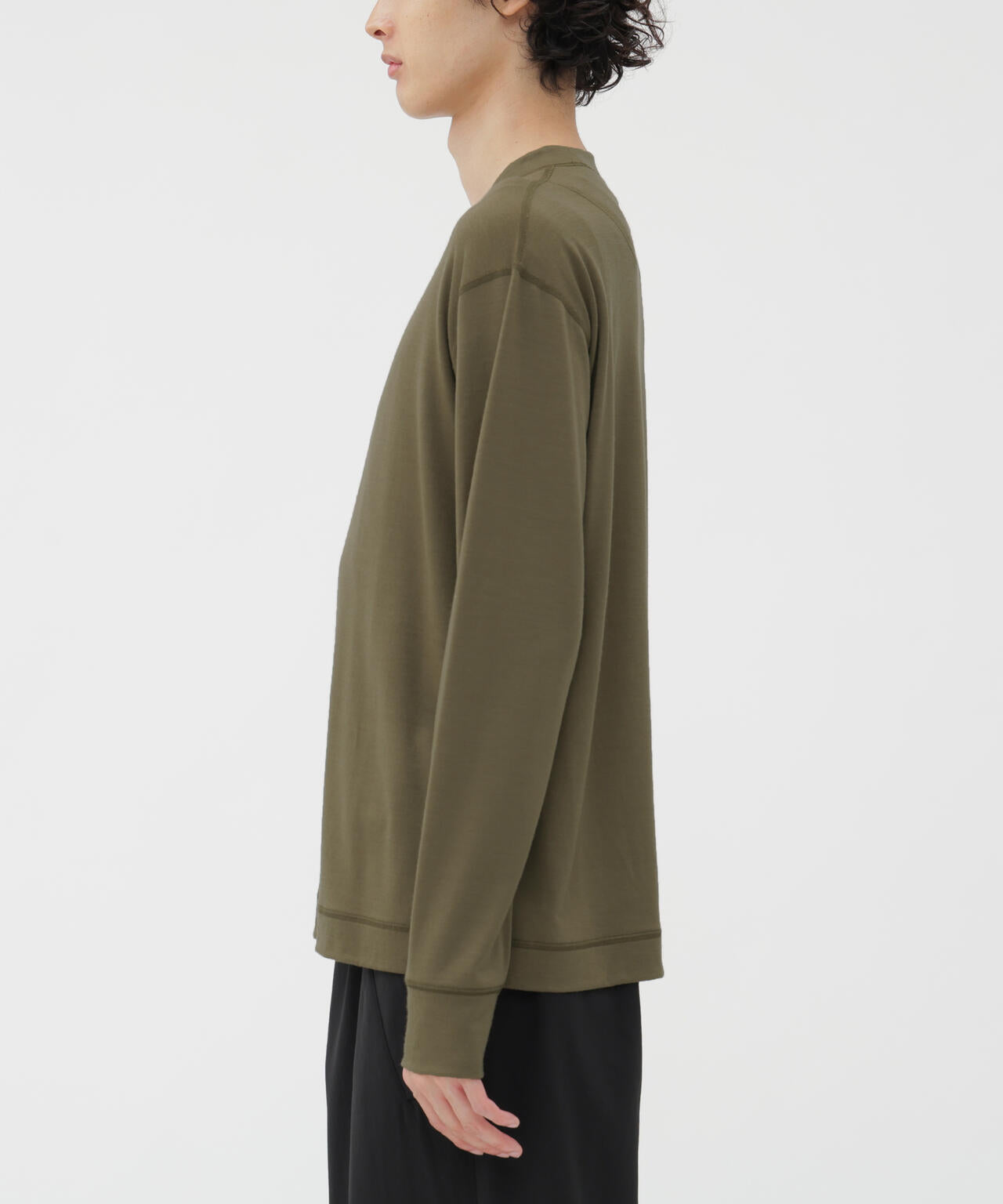 FINEGAUGE WASHABLE WOOL JERSEY TOP