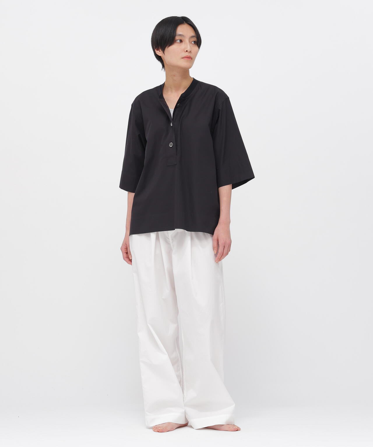 PLAIN POPLIN TROUSERS