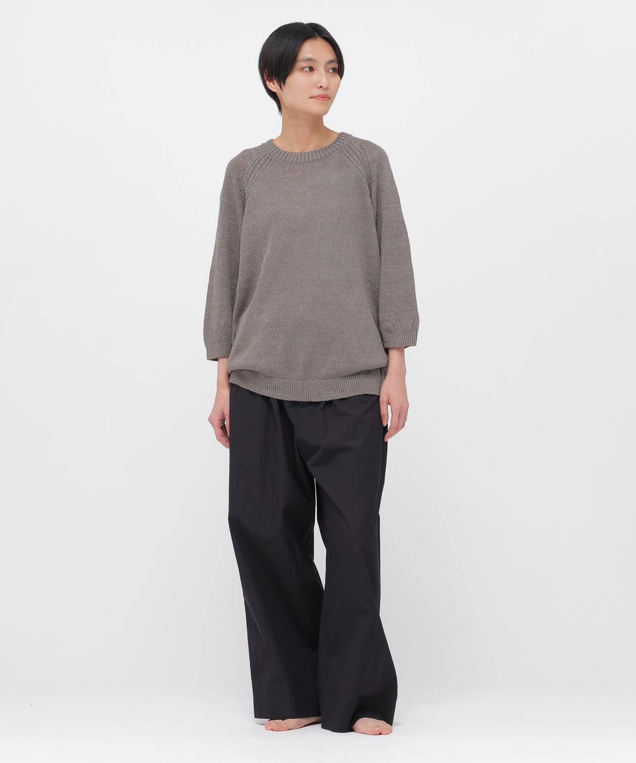 COTTON LINEN POPLIN TROUSERS