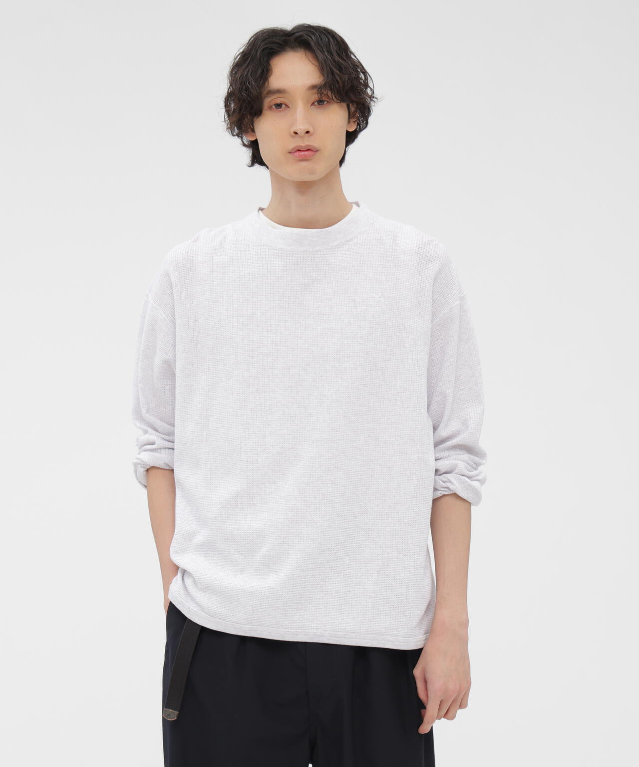 COTTON JERSEY MESH TOP