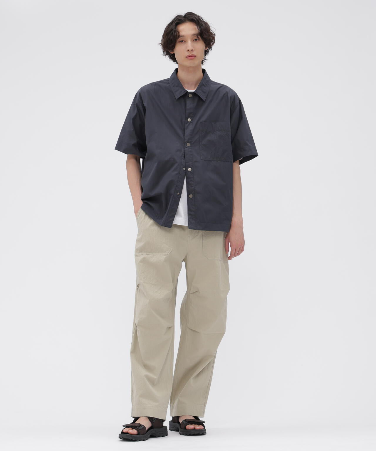 COTTON LINEN TINY RIPSTOP TROUSERS