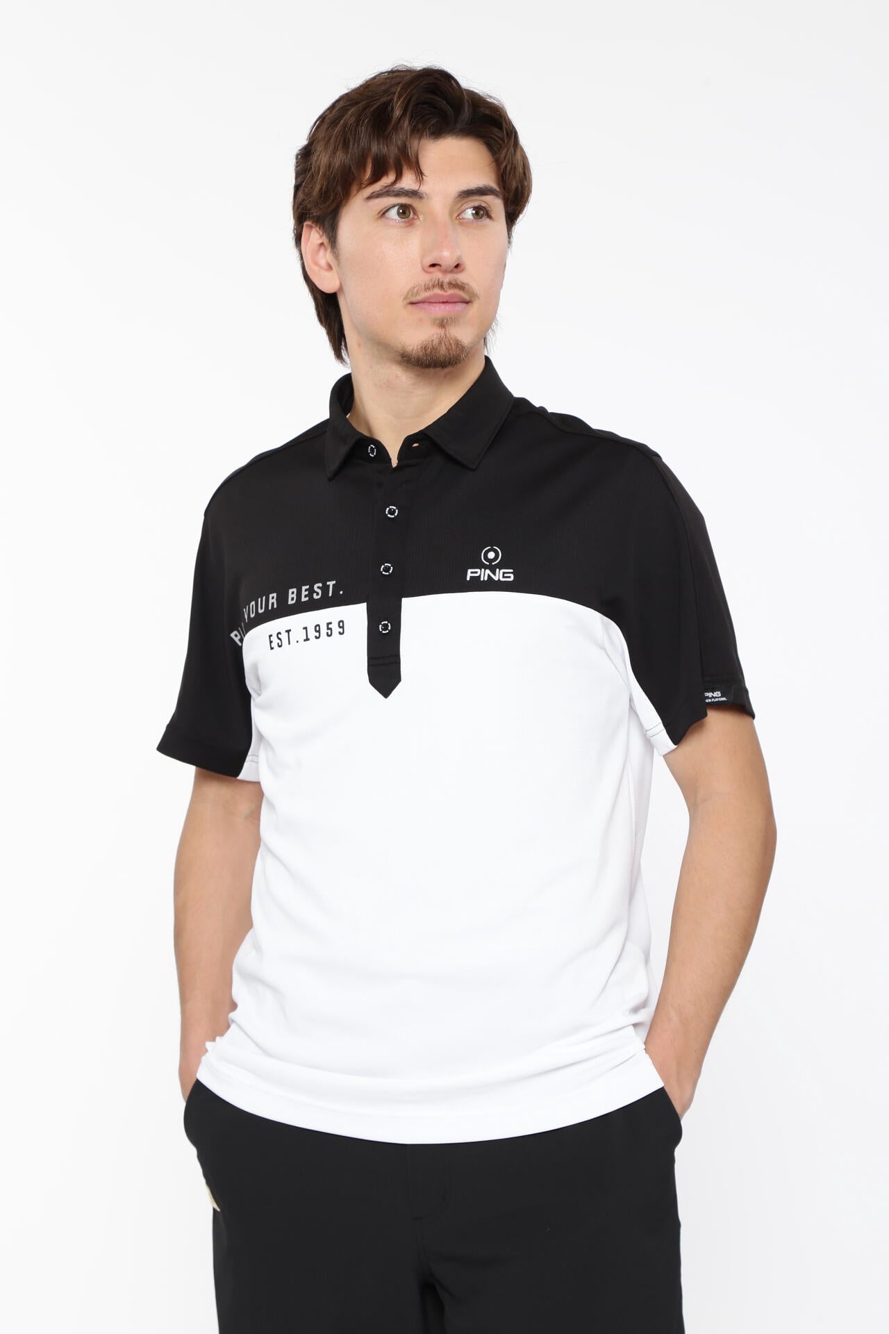 【PING APPAREL】高通気ジャージ半袖ポロシャツ<PERFORMANCE> (MENS)