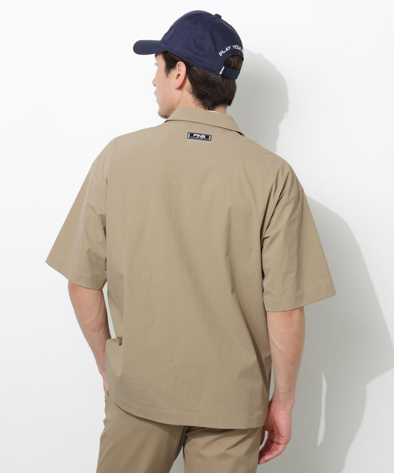 【PING APPAREL】ストレッチリップストップ半袖フルジップシャツ <NATIVE> (MENS)