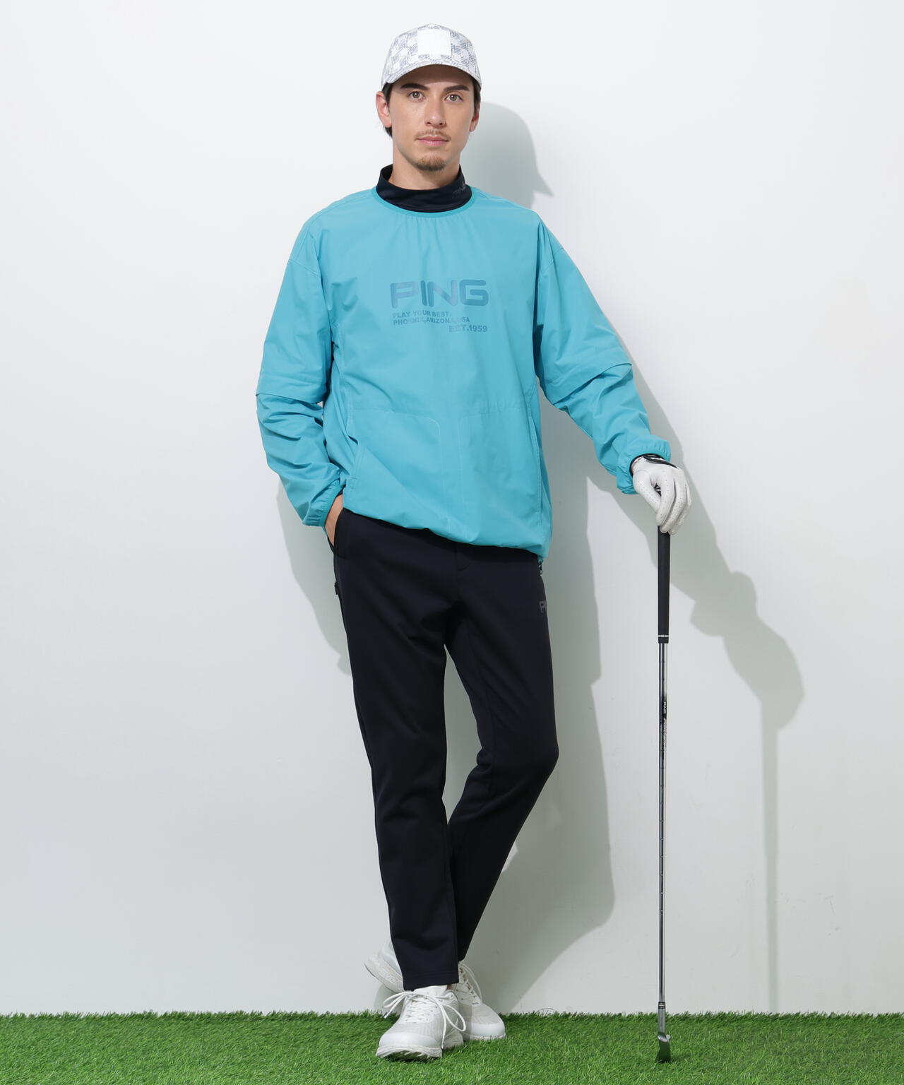 【PING APPAREL】全方向ストレッチ 接結裏メッシュスウェットテーパードパンツ <PERFORMANCE> (MENS)