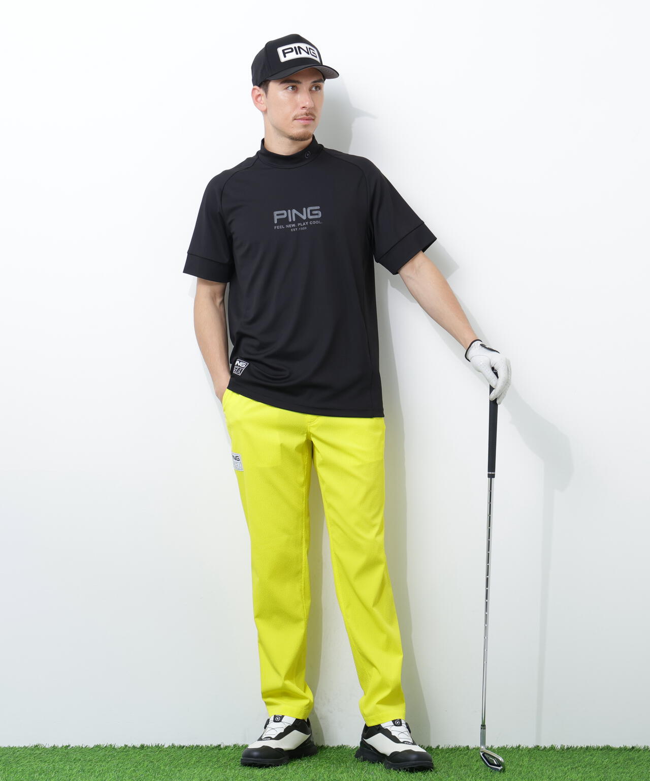 【PING APPAREL】ストレッチサッカー5ポケットパンツ <GOLD> (MENS)