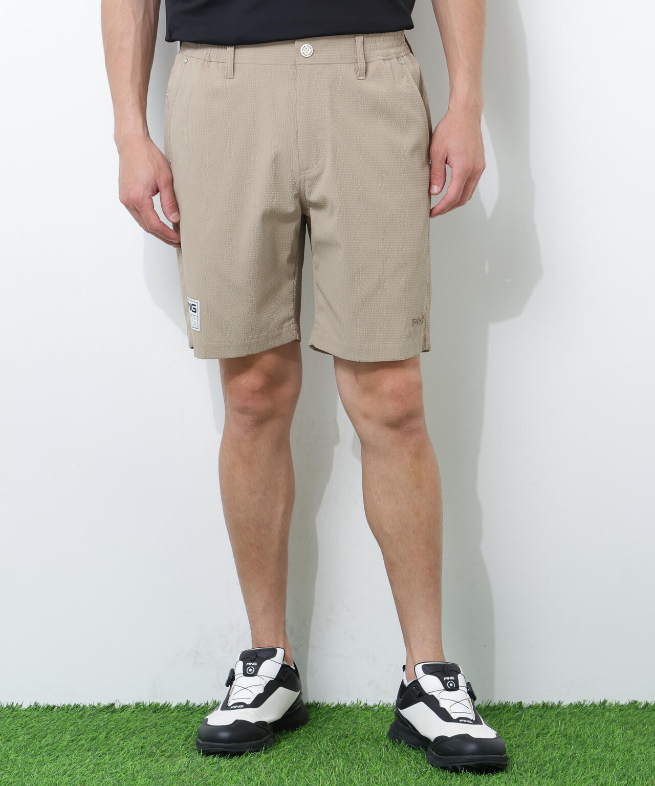 【PING APPAREL】ストレッチサッカー5ポケットショートパンツ <GOLD> (MENS)