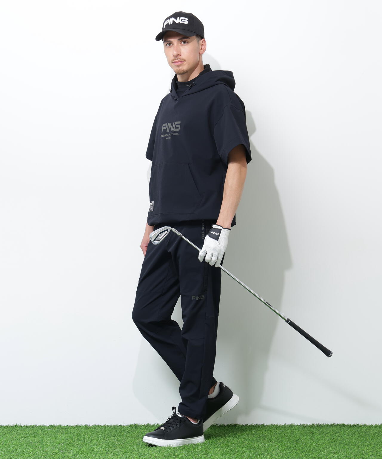 【PING APPAREL】半袖フーディプルオーバー <GOLD> (MENS)