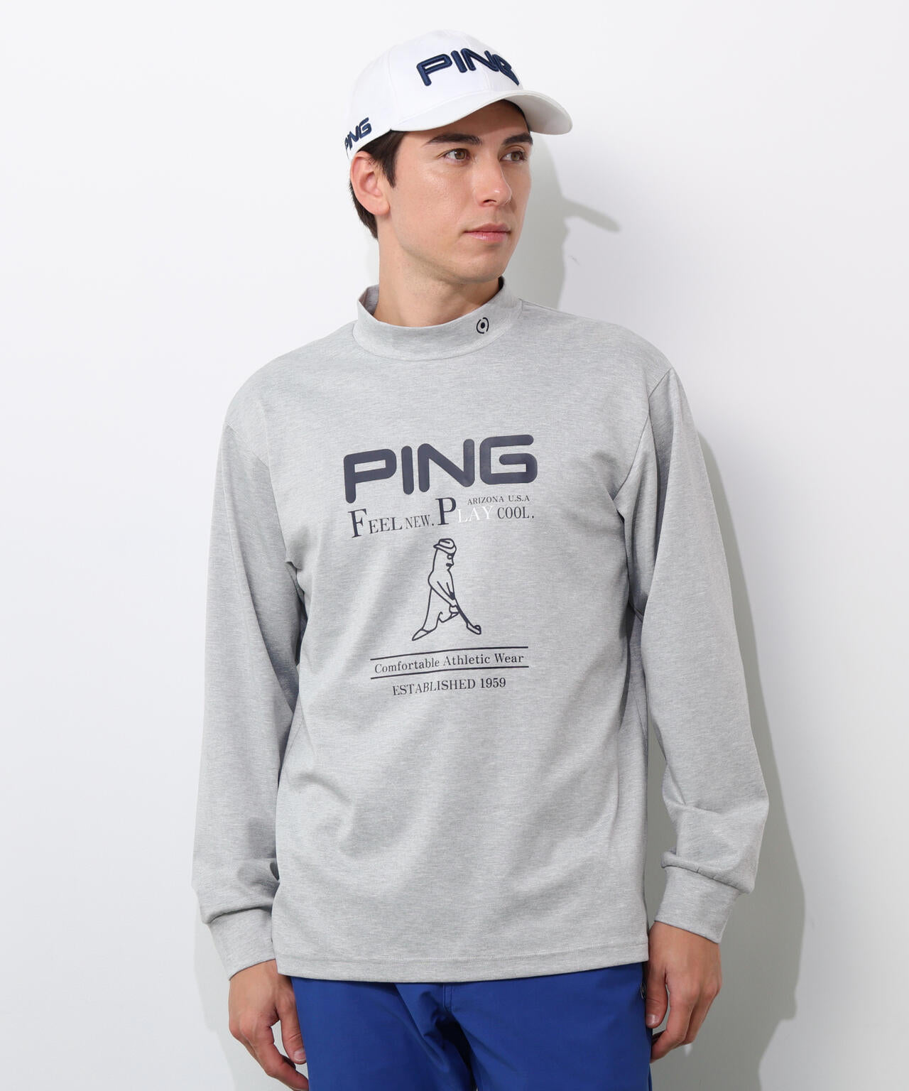 【PING APPAREL】冷感ポンチハイネックシャツ <NATIVE> (MENS)