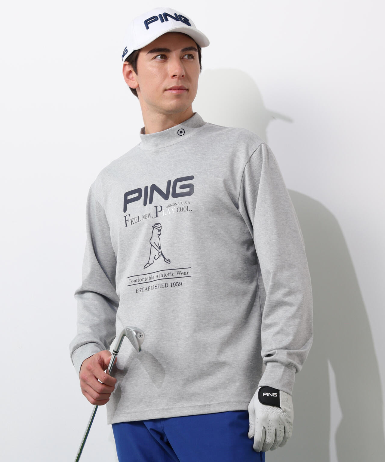 【PING APPAREL】冷感ポンチハイネックシャツ <NATIVE> (MENS)