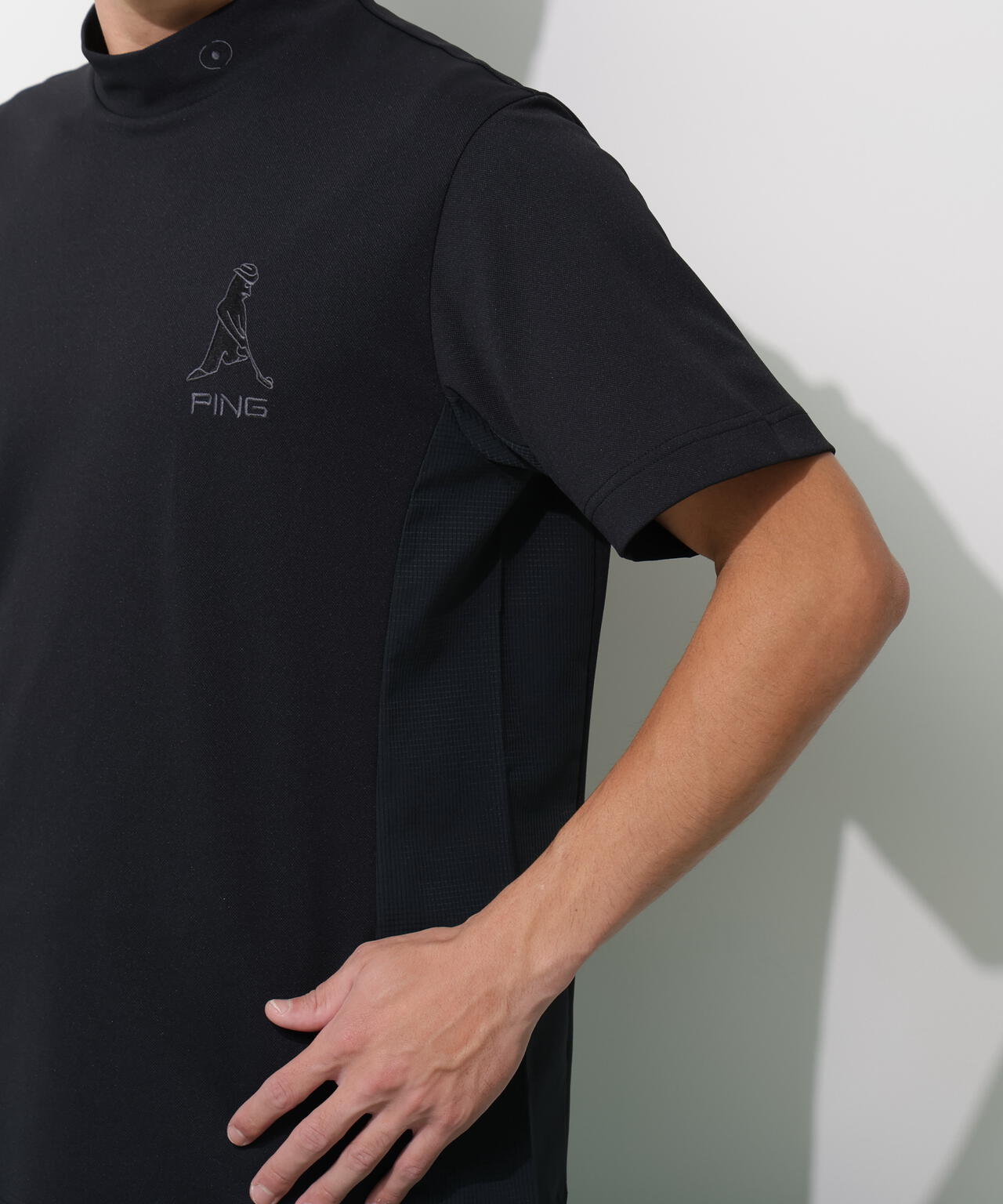 【PING APPAREL】レイブロック半袖ハイネックカットソー <GOLD> (MENS)