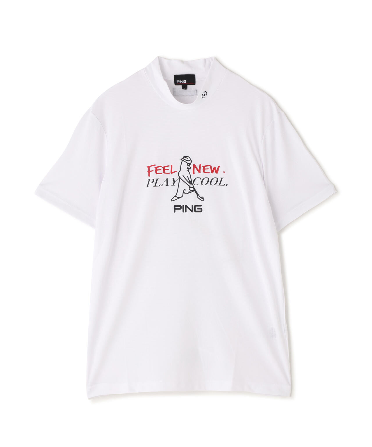 【PING APPAREL】SNAPTEXカノコインレーMr.PINGプリント半袖ハイネックカットソー <NATIVE> (MENS)