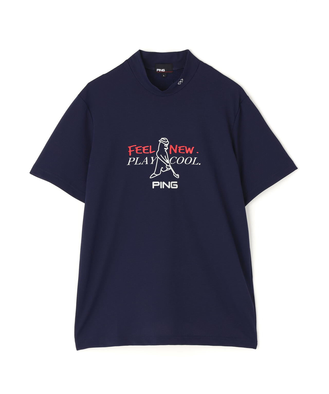 【PING APPAREL】SNAPTEXカノコインレーMr.PINGプリント半袖ハイネックカットソー <NATIVE> (MENS)