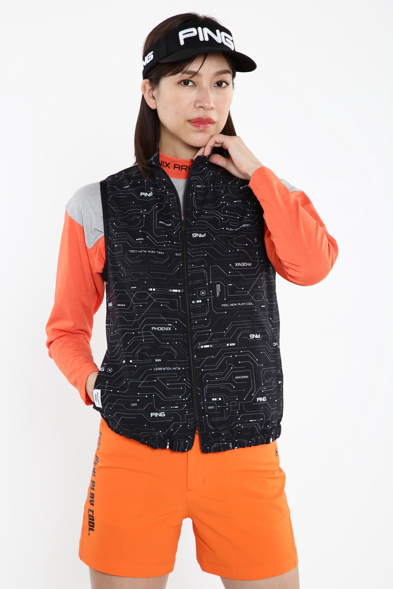 【PING APPAREL】【プルオーバー+ベスト】リップストップ ツインブルゾン <PERFORMANCE> (LADIES)