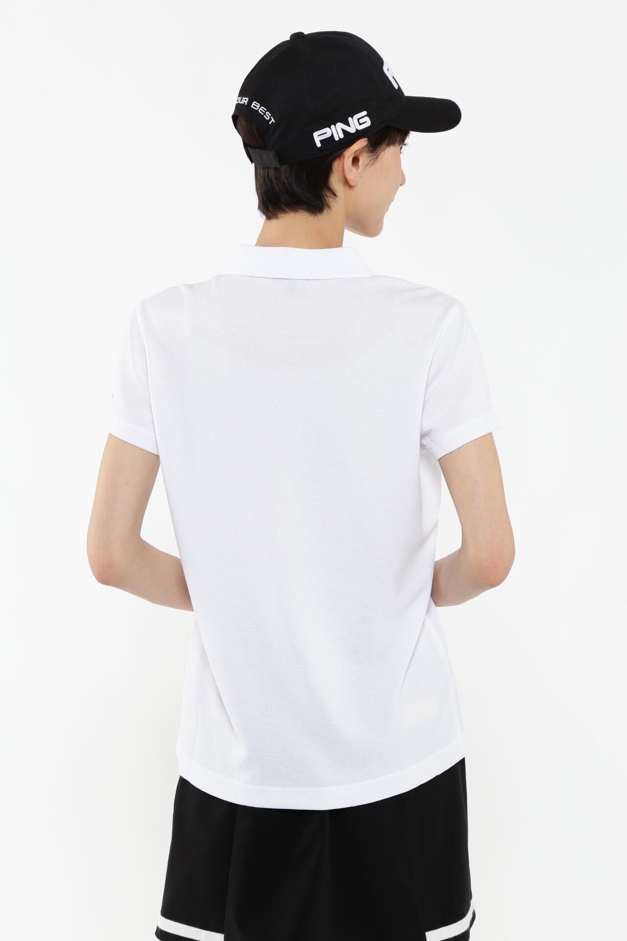 【PING APPAREL】オニカノコストレッチジャカード半袖ポロシャツ <PRODUCT ADDITION> (LADIES)
