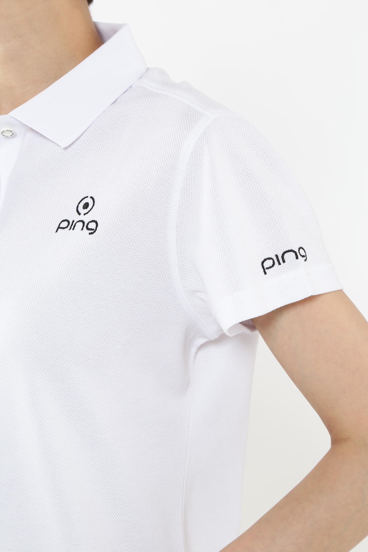 【PING APPAREL】オニカノコストレッチジャカード半袖ポロシャツ <PRODUCT ADDITION> (LADIES)