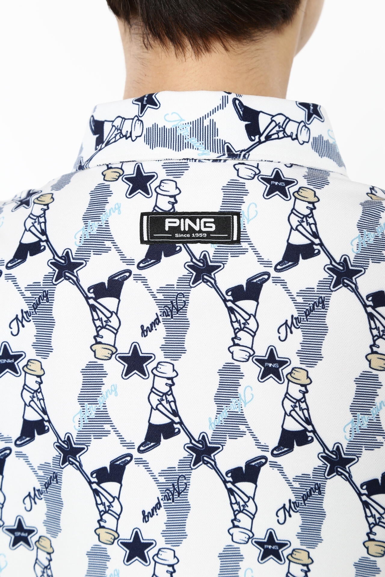 【PING APPAREL】Mr.PING総柄プリント半袖ポロシャツ <NATIVE> (LADIES)
