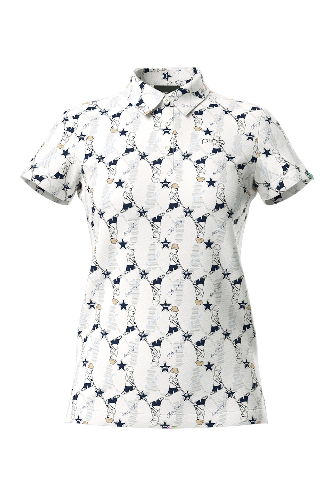 【PING APPAREL】Mr.PING総柄プリント半袖ポロシャツ <NATIVE> (LADIES)