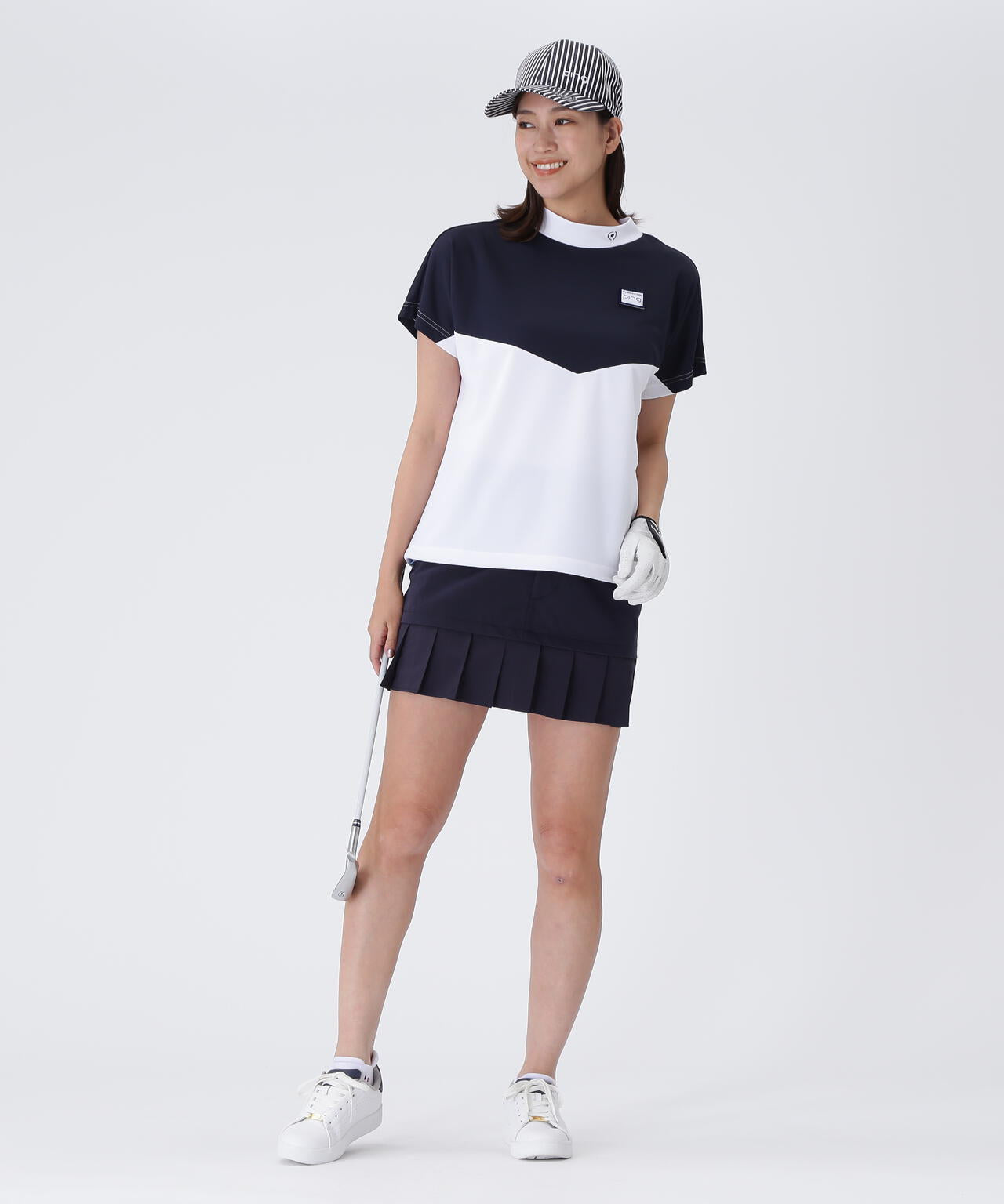 【PING APPAREL】配色半袖ハイネックシャツ <LADIES LINE><NATIVE> (LADIES)