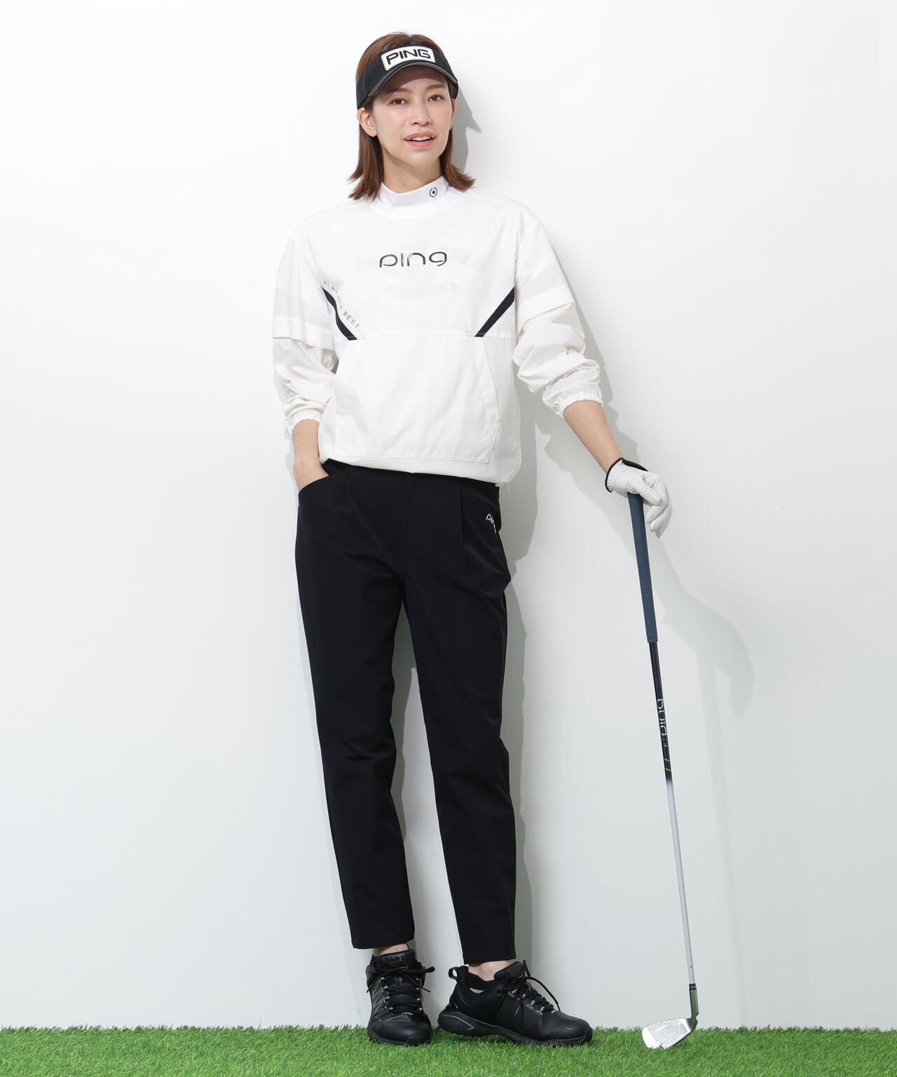 【PING APPAREL】全方向ストレッチ二重織フィット&ストレッチワンタックテーパードパンツ<PERFORMANCE> (LADIES)