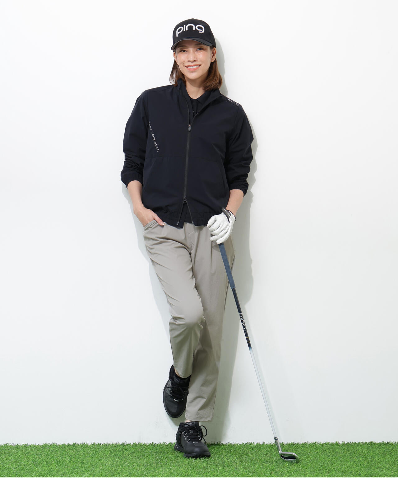 【PING APPAREL】全方向ストレッチ二重織フィット&ストレッチワンタックテーパードパンツ<PERFORMANCE> (LADIES)