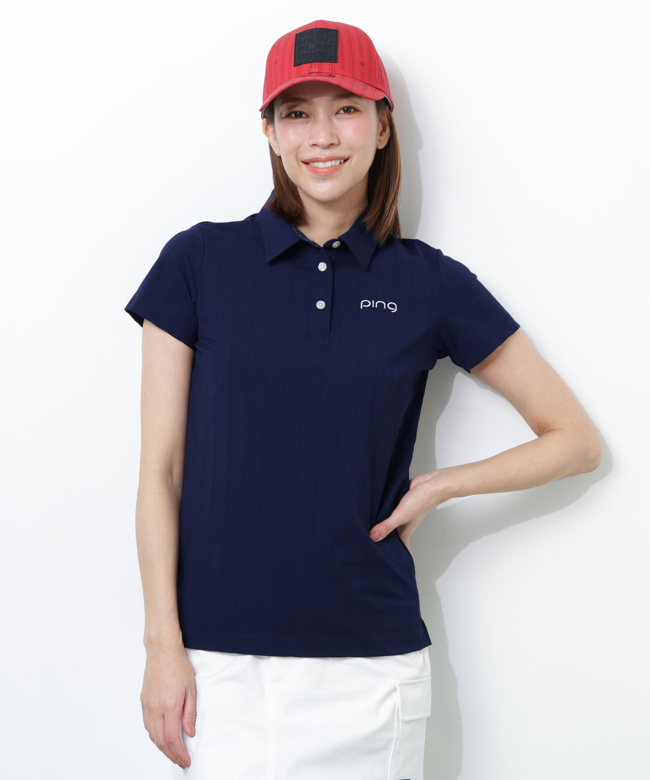 【PING APPAREL】EPIX変形ストレッチサッカー半袖ポロシャツ <NATIVE> (LADIES)