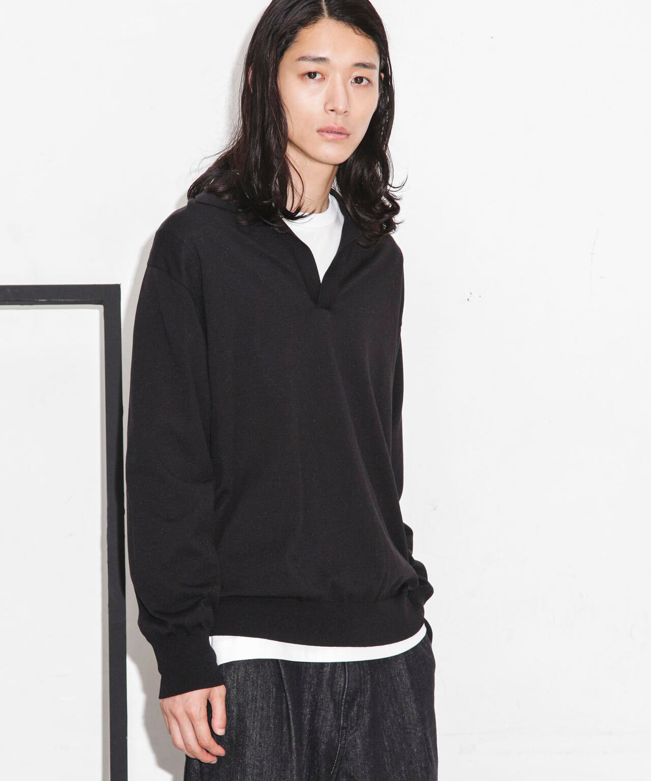 「ESSENTIAL LINE」天竺スキッパーポロ