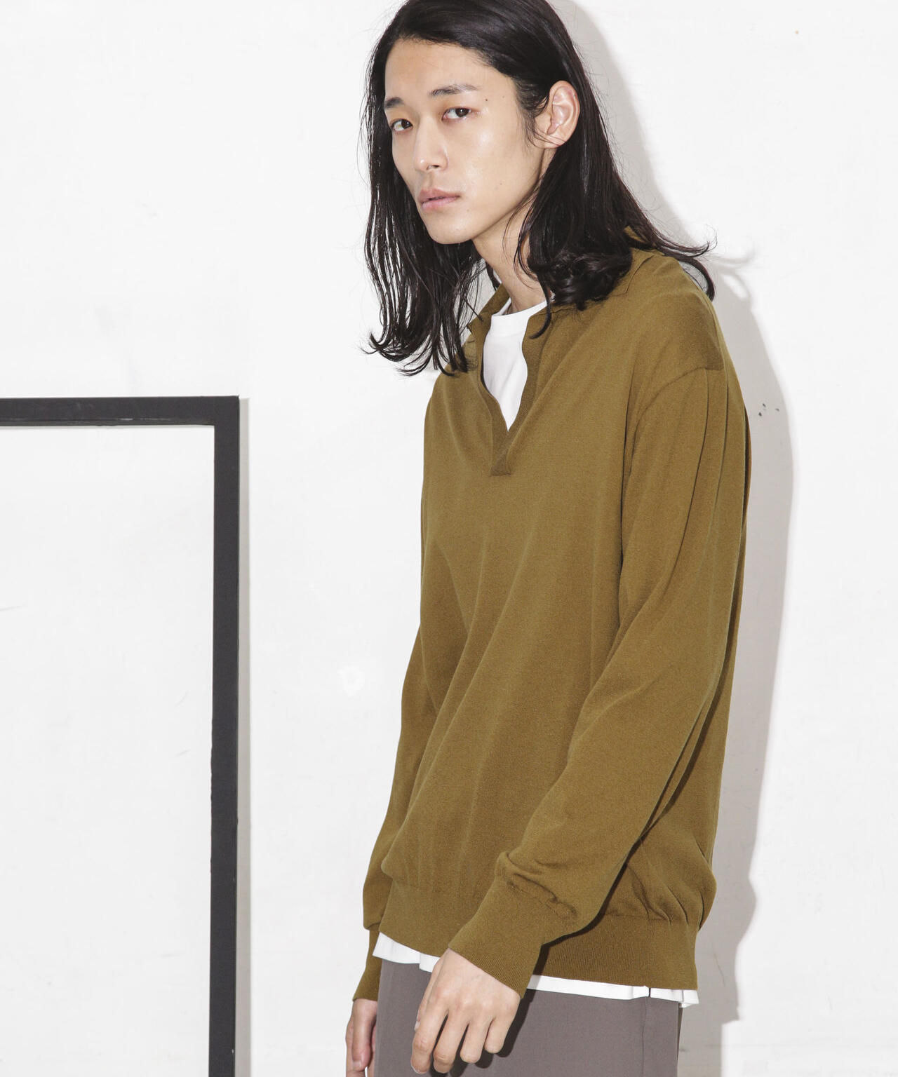 「ESSENTIAL LINE」天竺スキッパーポロ