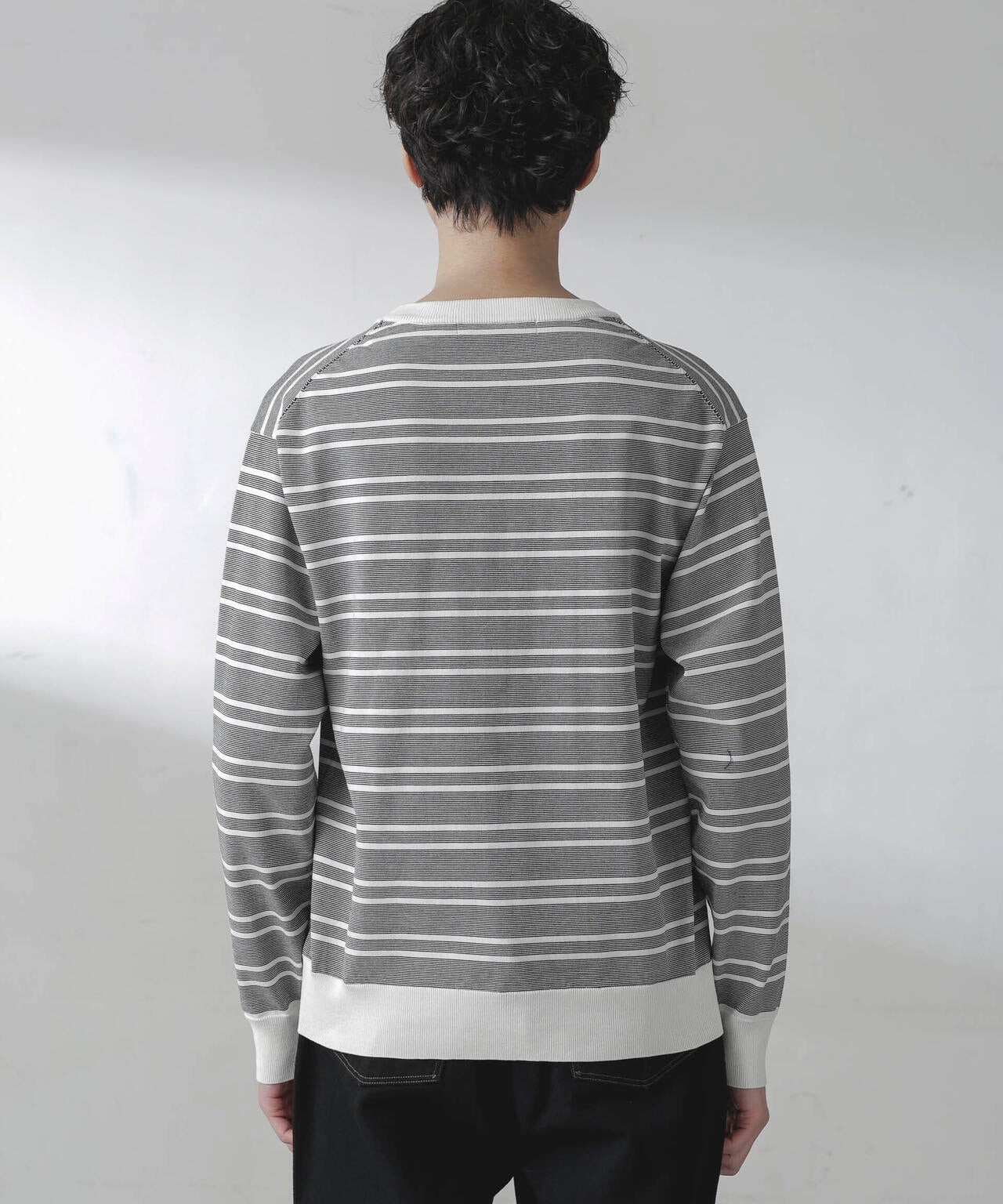 C/SORONA プレーティングボーダーニットTシャツ