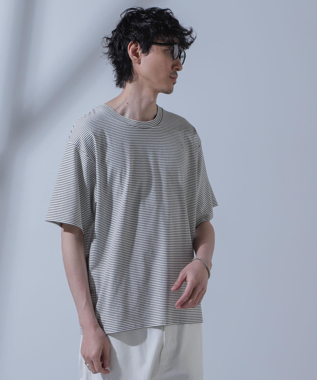 Anti Soaked(R) 汗染み防止 ピンボーダークルーネックTシャツ