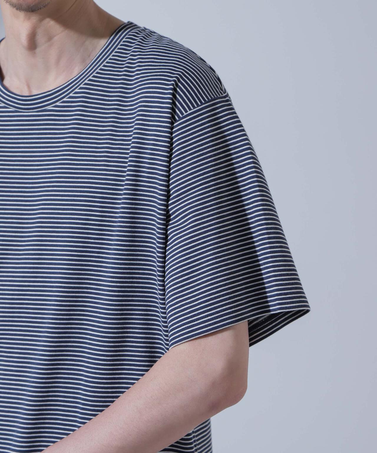 Anti Soaked(R) 汗染み防止 ピンボーダークルーネックTシャツ