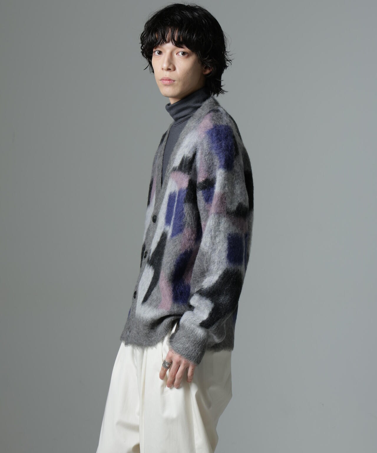 「着るアート」YUTAKA KAWAI モヘヤミックスカーディガン