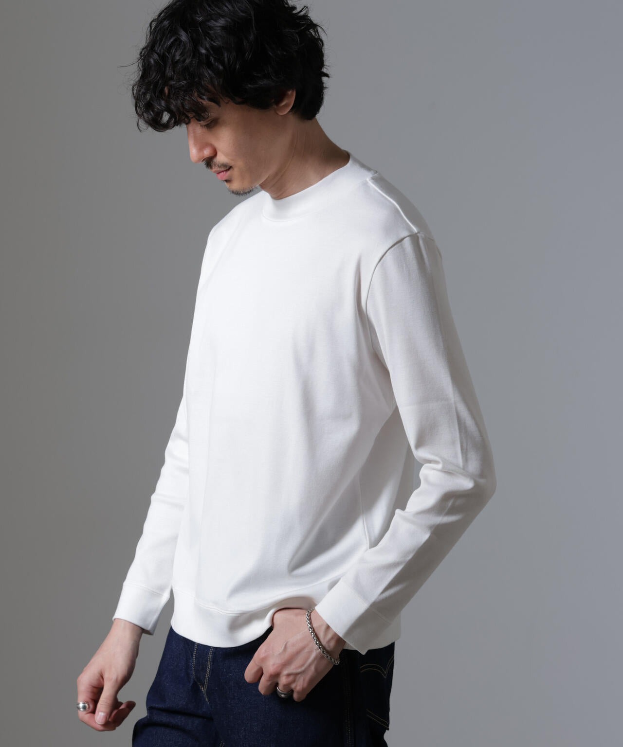 「FORMAL JERSEY」モックネックカットソー長袖