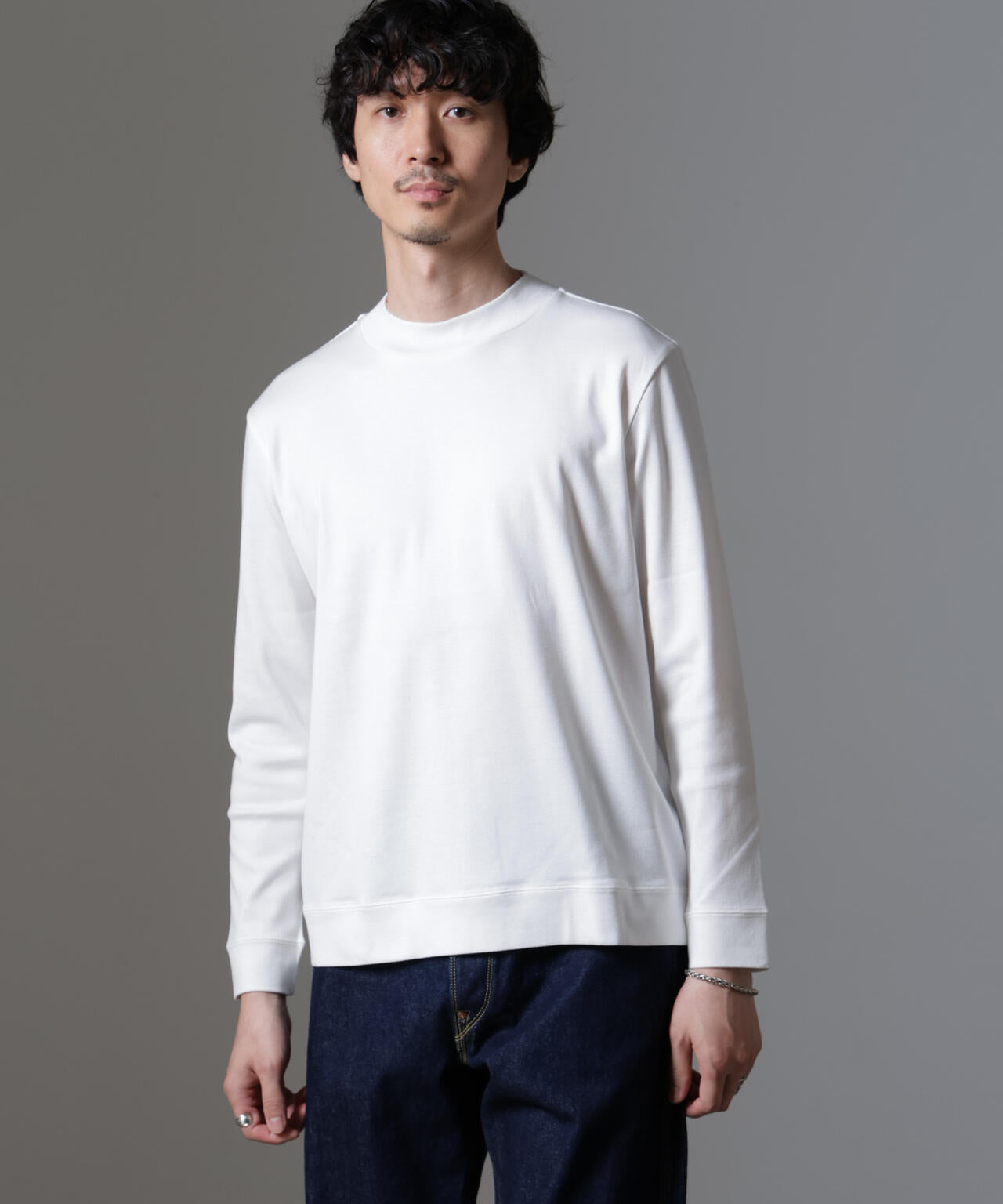 「FORMAL JERSEY」モックネックカットソー長袖