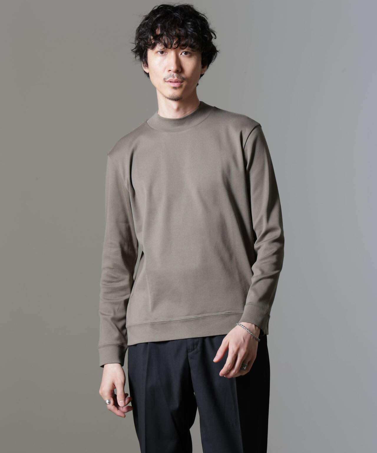 「FORMAL JERSEY」モックネックカットソー長袖