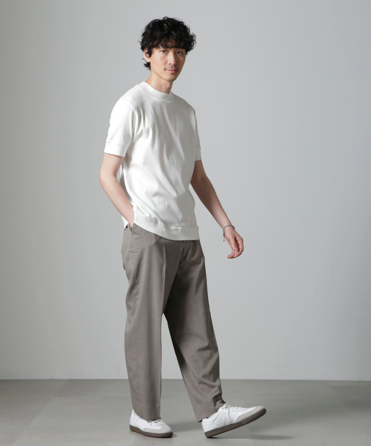 「FORMAL JERSEY」モックネックカットソー半袖