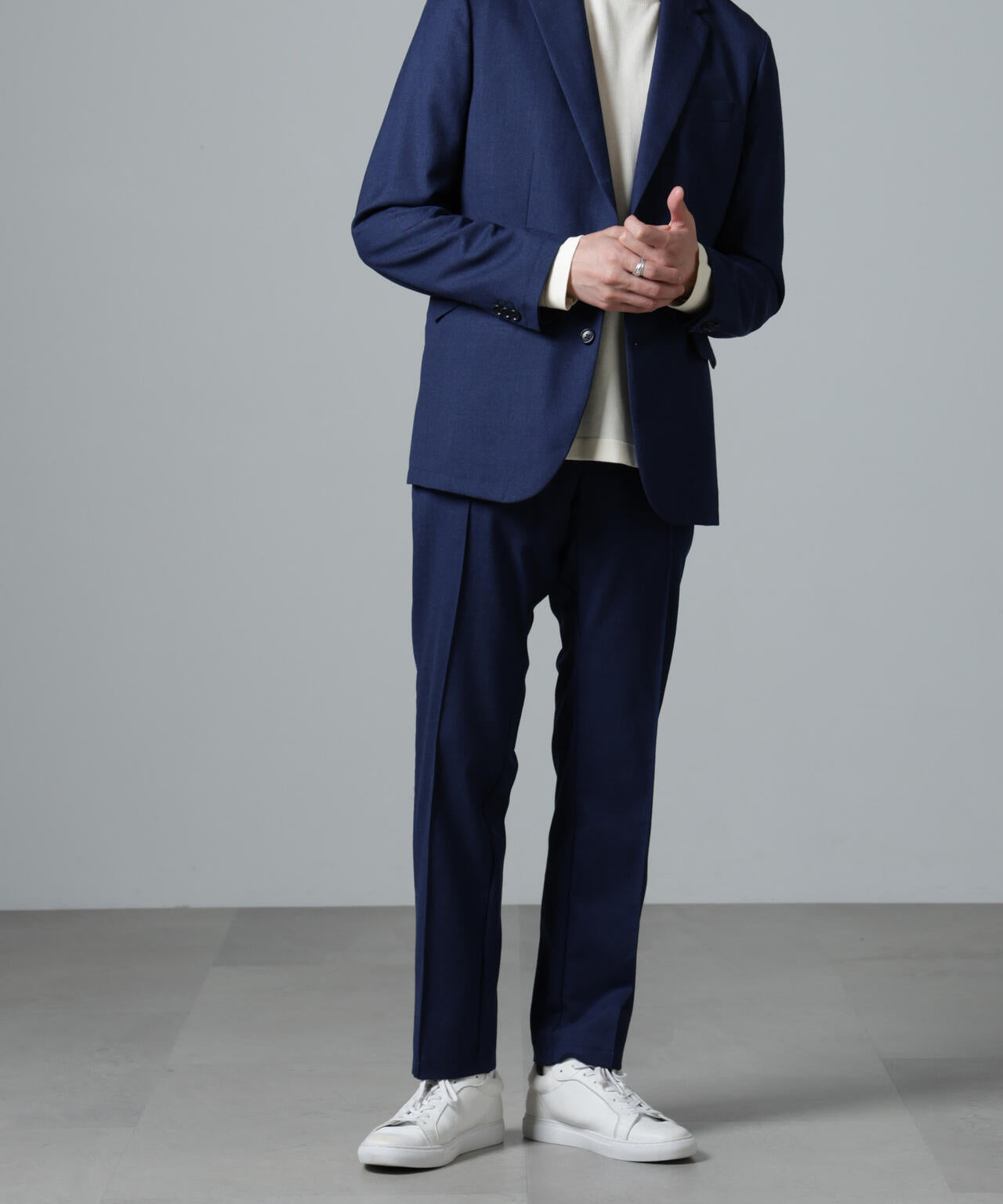 「N TROUSERS PREMIUM」RENURウール混洗えるサキソニーパンツ(セットアップ可)