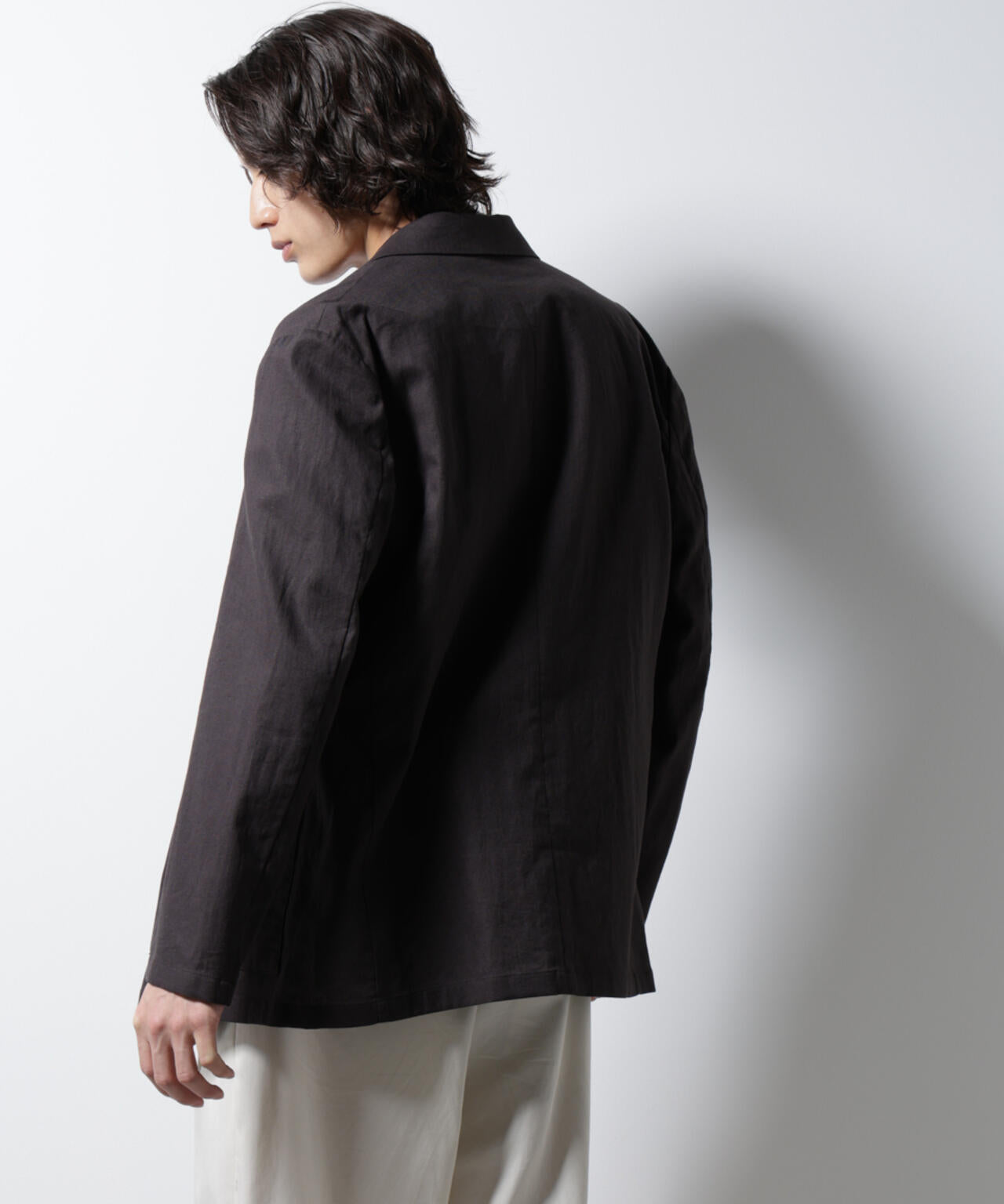 「BELGIUM LINEN FABRICS」リネンコットンダブルジャケット(セットアップ可)