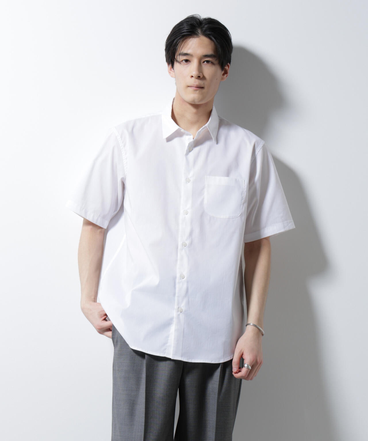 「ICE FLOW LINEN」レギュラーカラーシャツ 半袖
