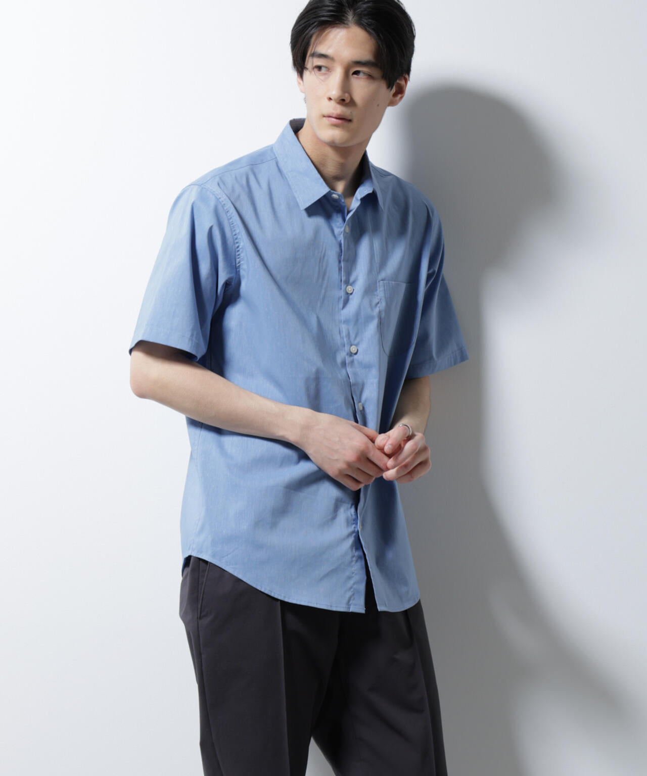 「ICE FLOW LINEN」レギュラーカラーシャツ 半袖