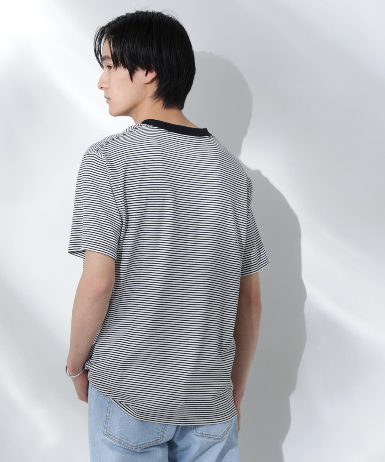 Anti Soaked(R) 汗染み防止 ボーダーミドルシルエットTシャツ