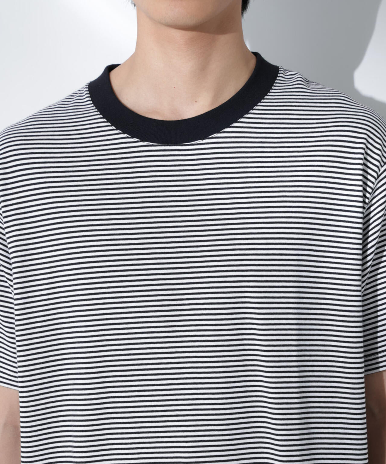 Anti Soaked(R) 汗染み防止 ボーダーミドルシルエットTシャツ