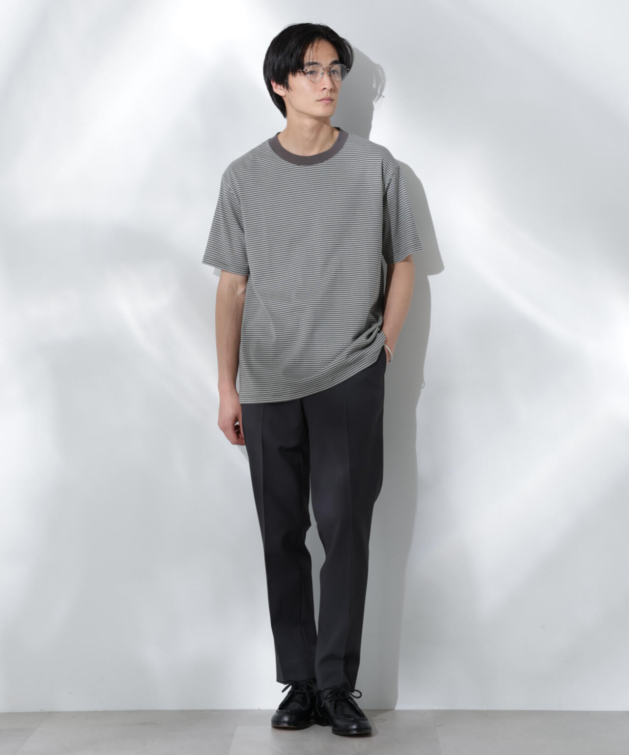 Anti Soaked(R) 汗染み防止 ボーダーミドルシルエットTシャツ