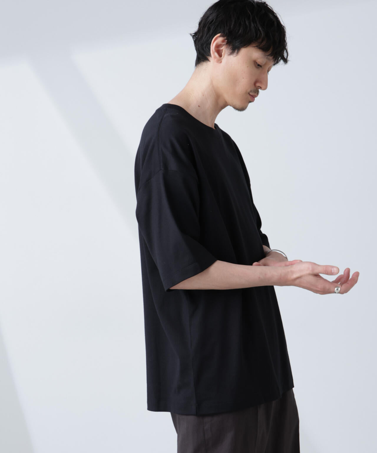 WEB限定/Anti Soaked(R) 汗染み防止 クルーネック ビッグシルエットTシャツ