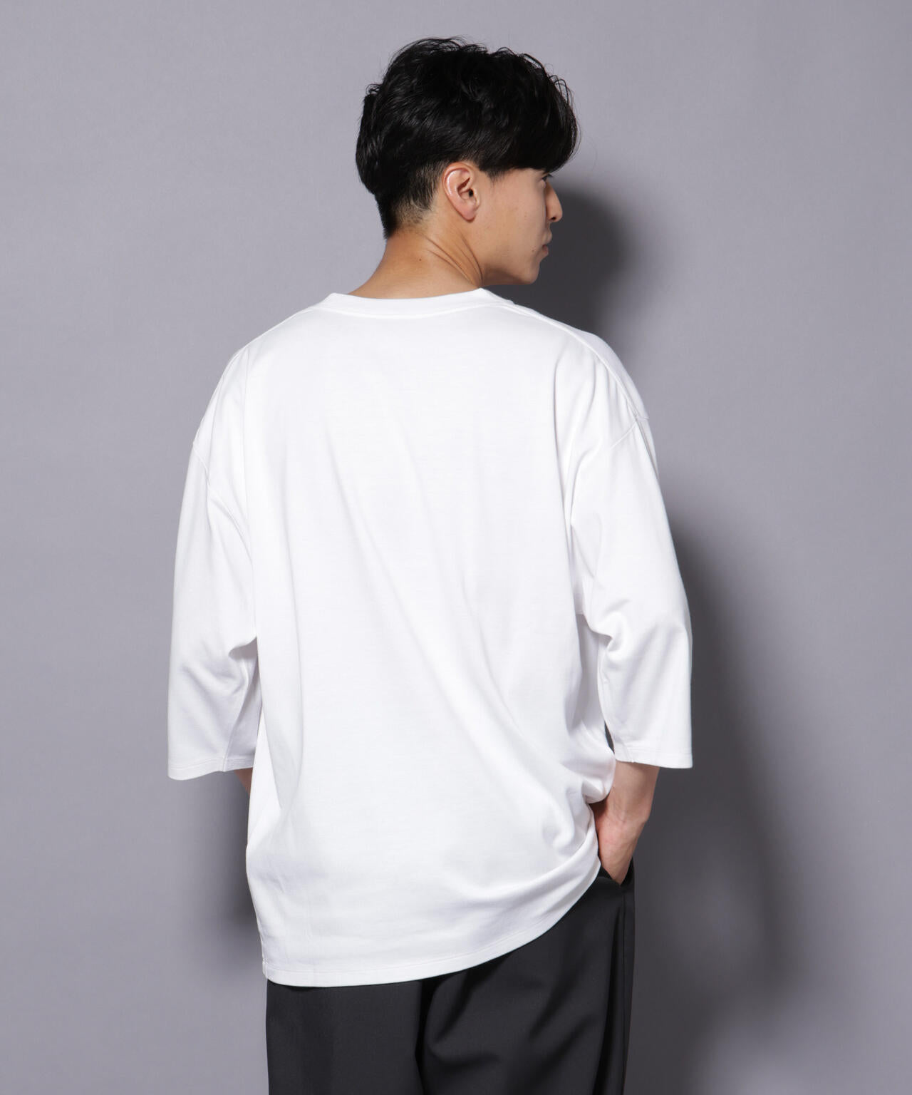 Anti Soaked(R) 汗染み防止 クルーネックワイドTシャツ七分袖